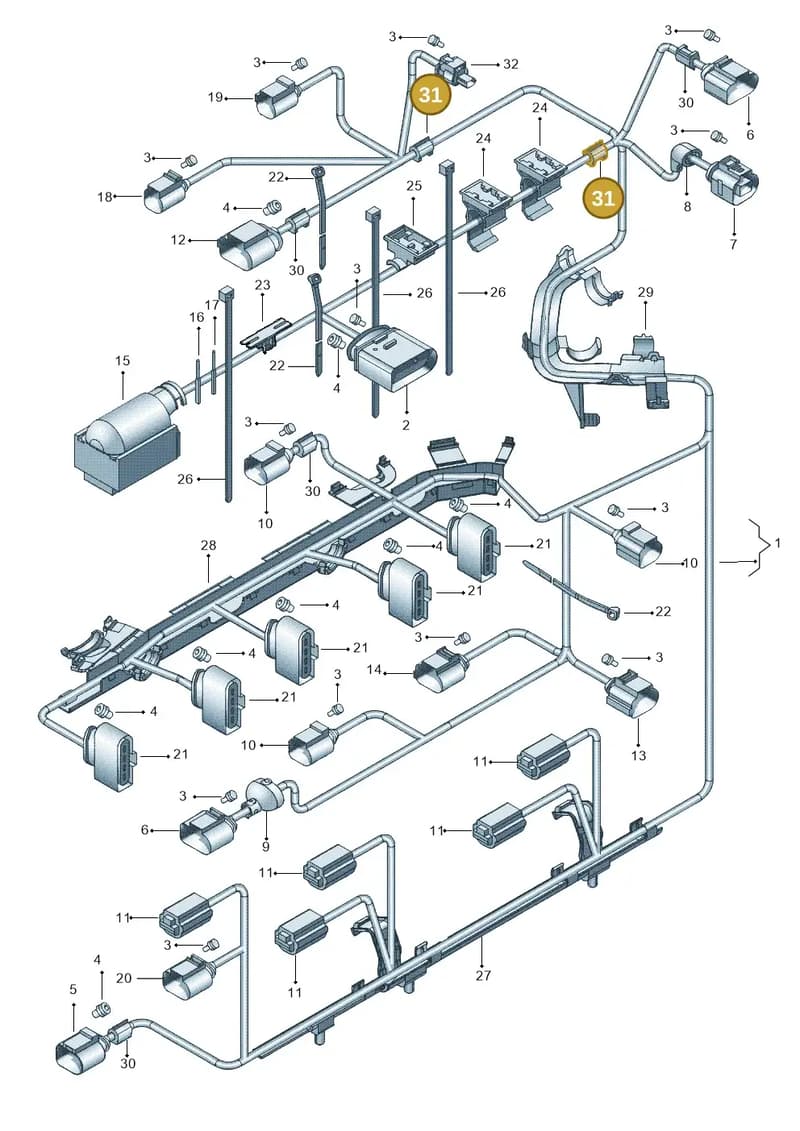 N90682701 — Volkswagen Jetta (2010-2014) diagram 692971050, position 31