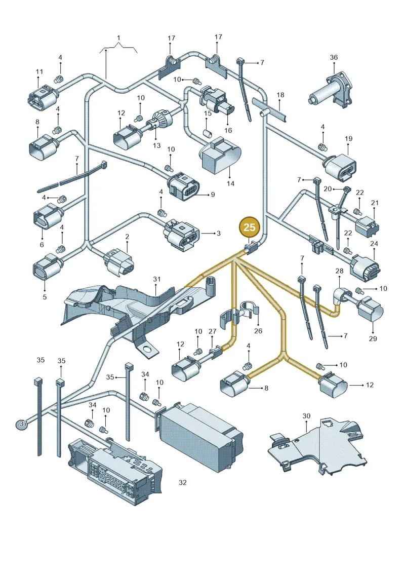 N90682701 — Volkswagen Jetta (2010-2014) diagram 692971800, position 25