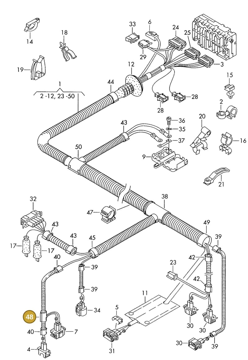 N90701801 — Volkswagen TRANSPORTER SYNCRO (1996-2003) diagram 179971550, position 48