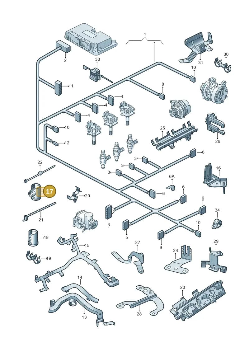 N90701801 — Volkswagen FOX                  M.05> (2005-) diagram 225971030, position 17