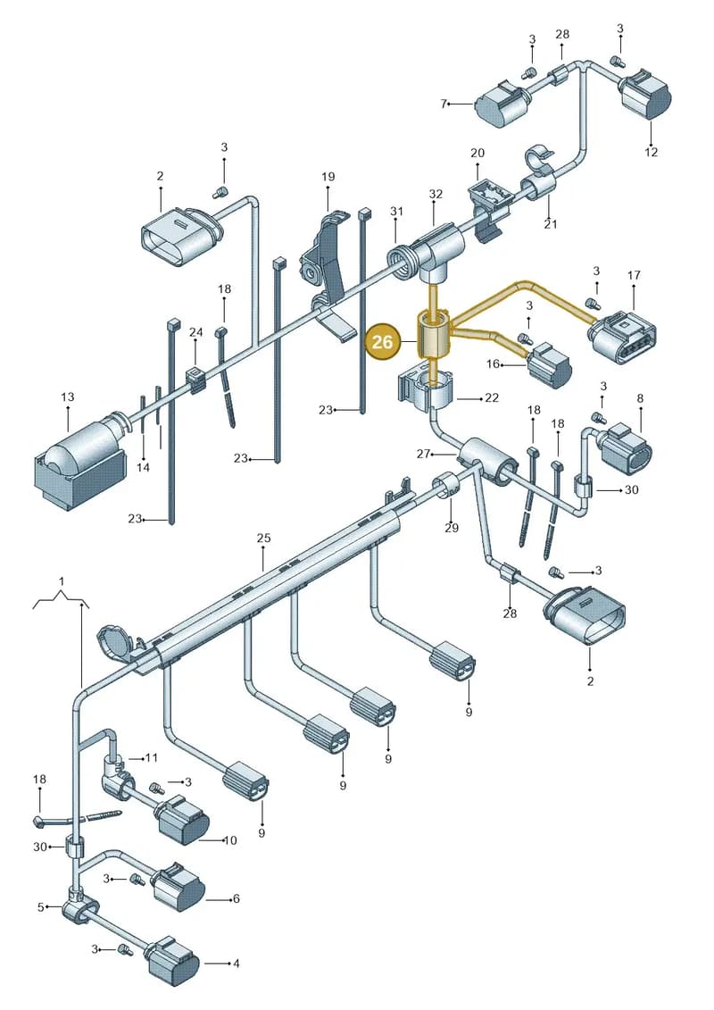 N90702101 — Volkswagen Jetta (2010-2014) diagram 692971100, position 26
