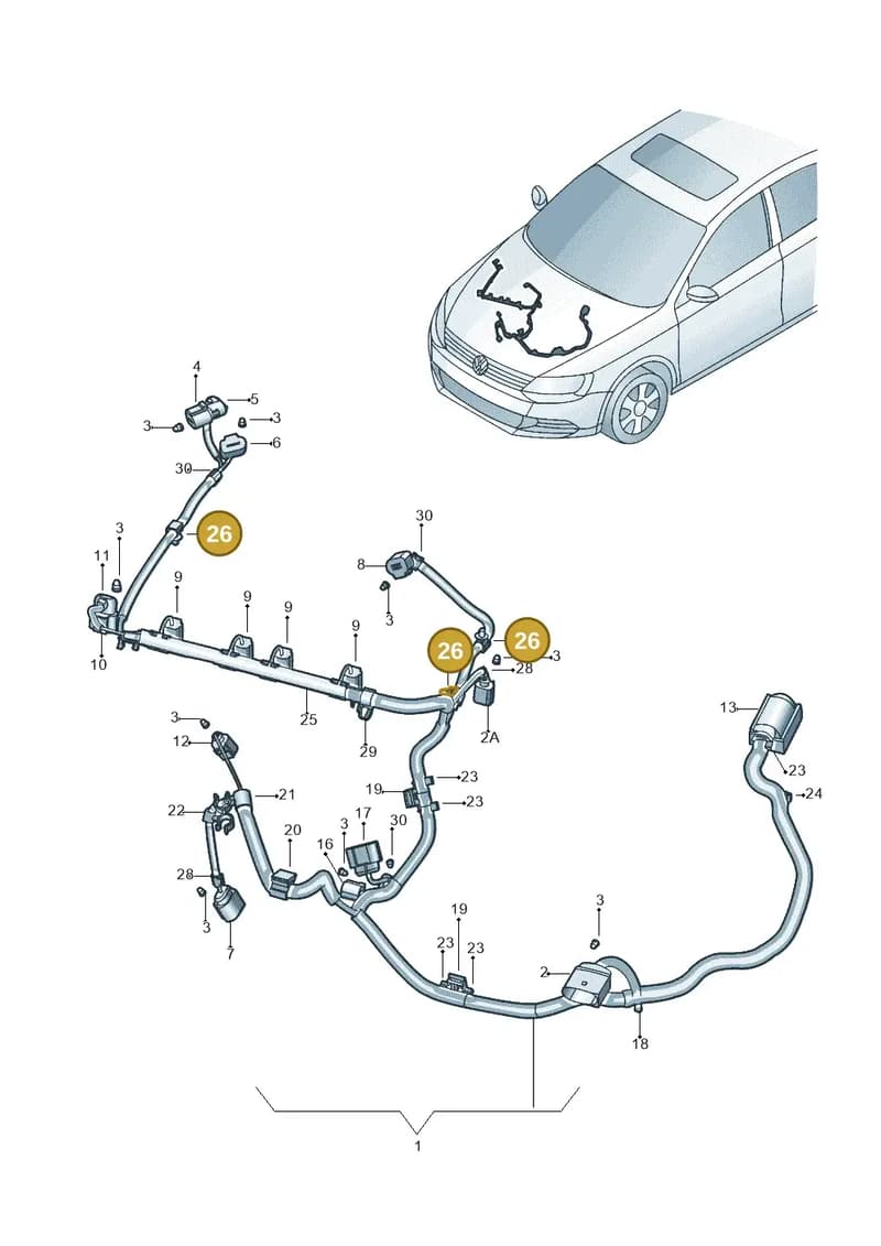 N90702101 — Volkswagen Jetta (2014-2017) diagram 789971010, position 26