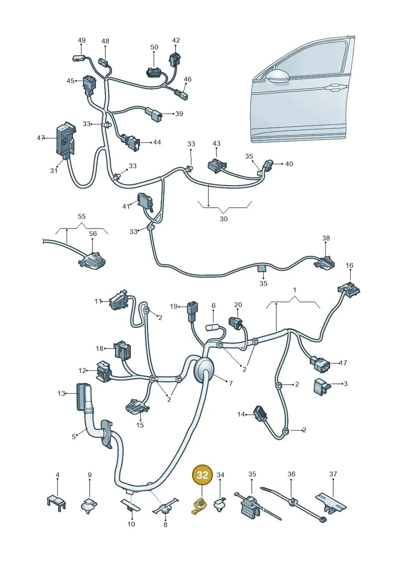 N90713602 — Volkswagen Passat Saloon (2014-2024) diagram 793972330, position 32