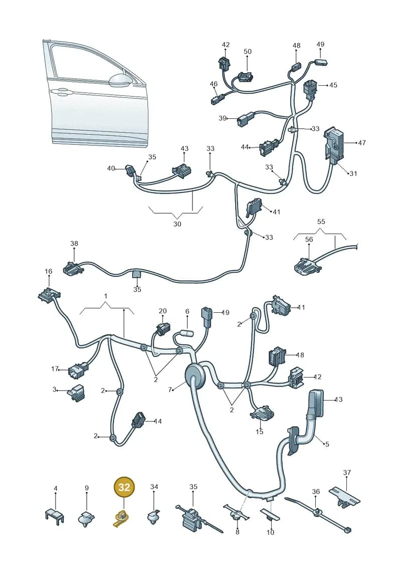 N90713602 — Volkswagen Passat Saloon (2014-2024) diagram 793972350, position 32