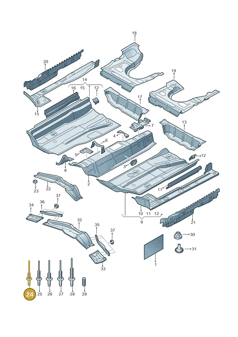 N90716203 — Audi TT Coupe/Roadster (2002-2006) diagram 229803100, position 24