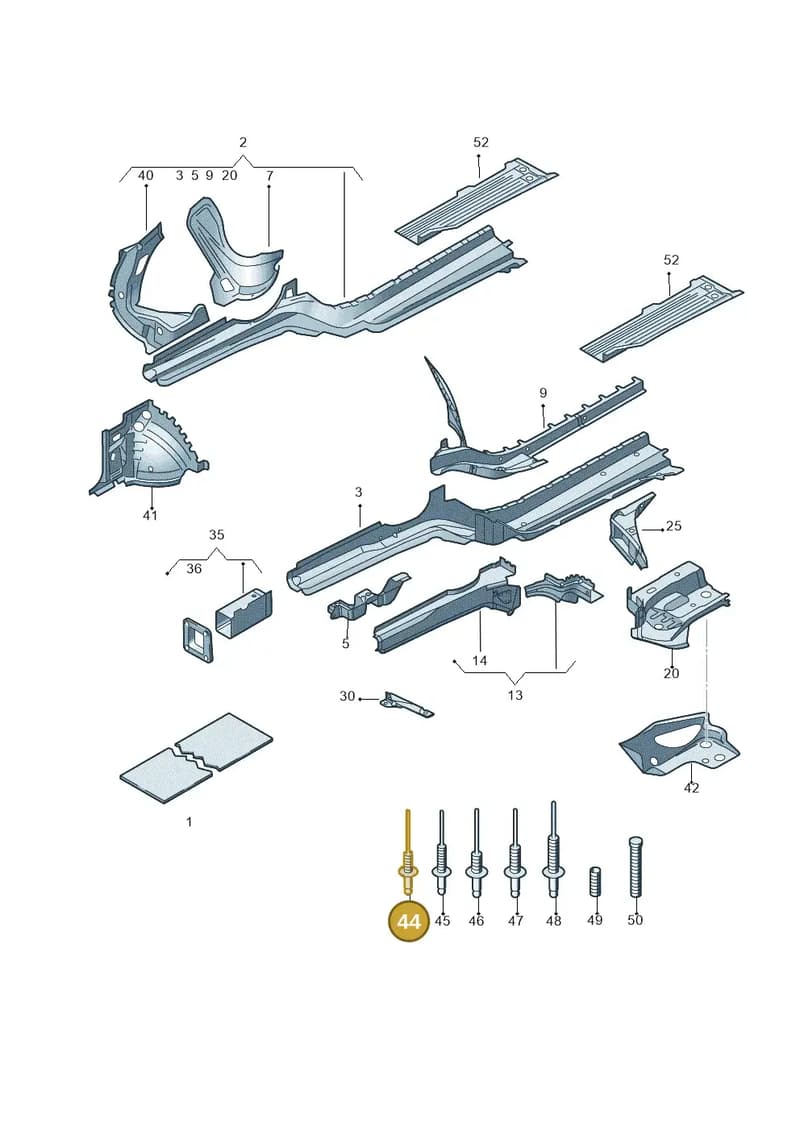 N90716203 — Audi A4/S4 Cabrio./qu. 07> (2006-) diagram 249803110, position 44