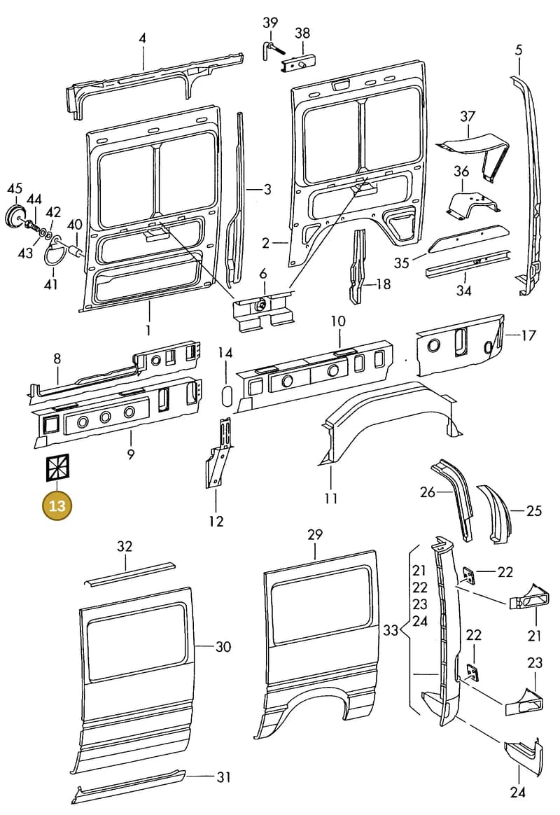 N90719101 — Volkswagen LT, LT 4X4 (2003-2006) diagram 176809550, position 13