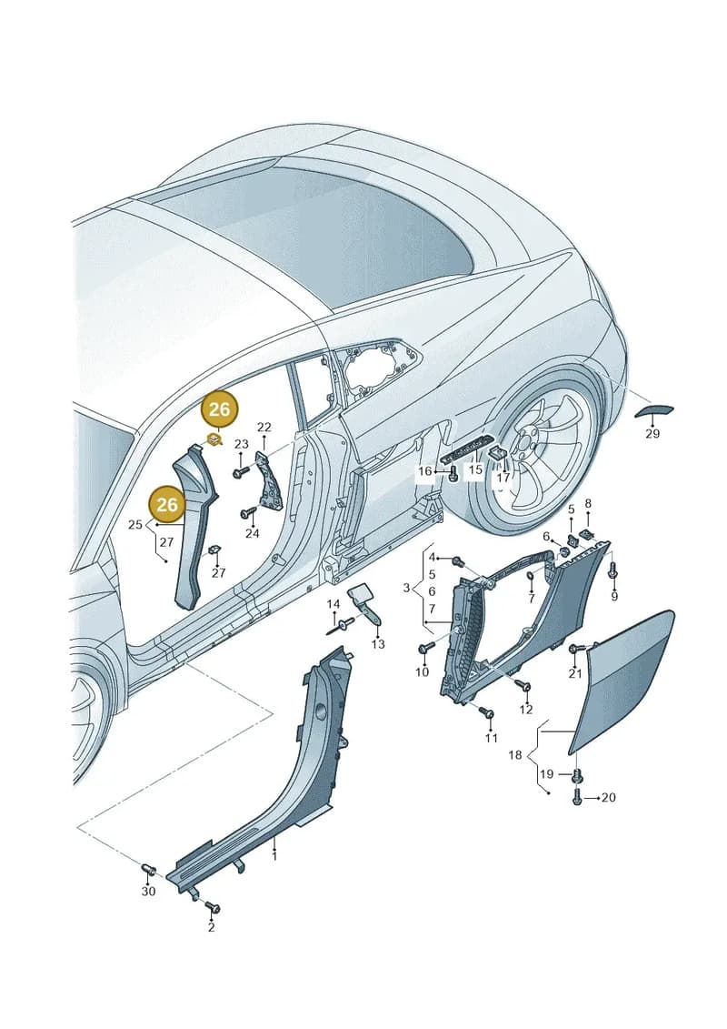 N90731301 — Audi R8 Spyder (2015-2024) diagram 872853200, position 26