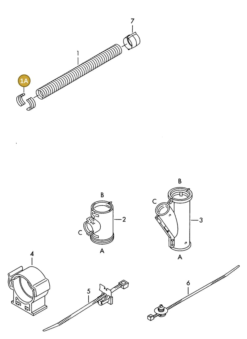 N90748101 — Volkswagen 1J0 platform diagram 198979000, position 1A