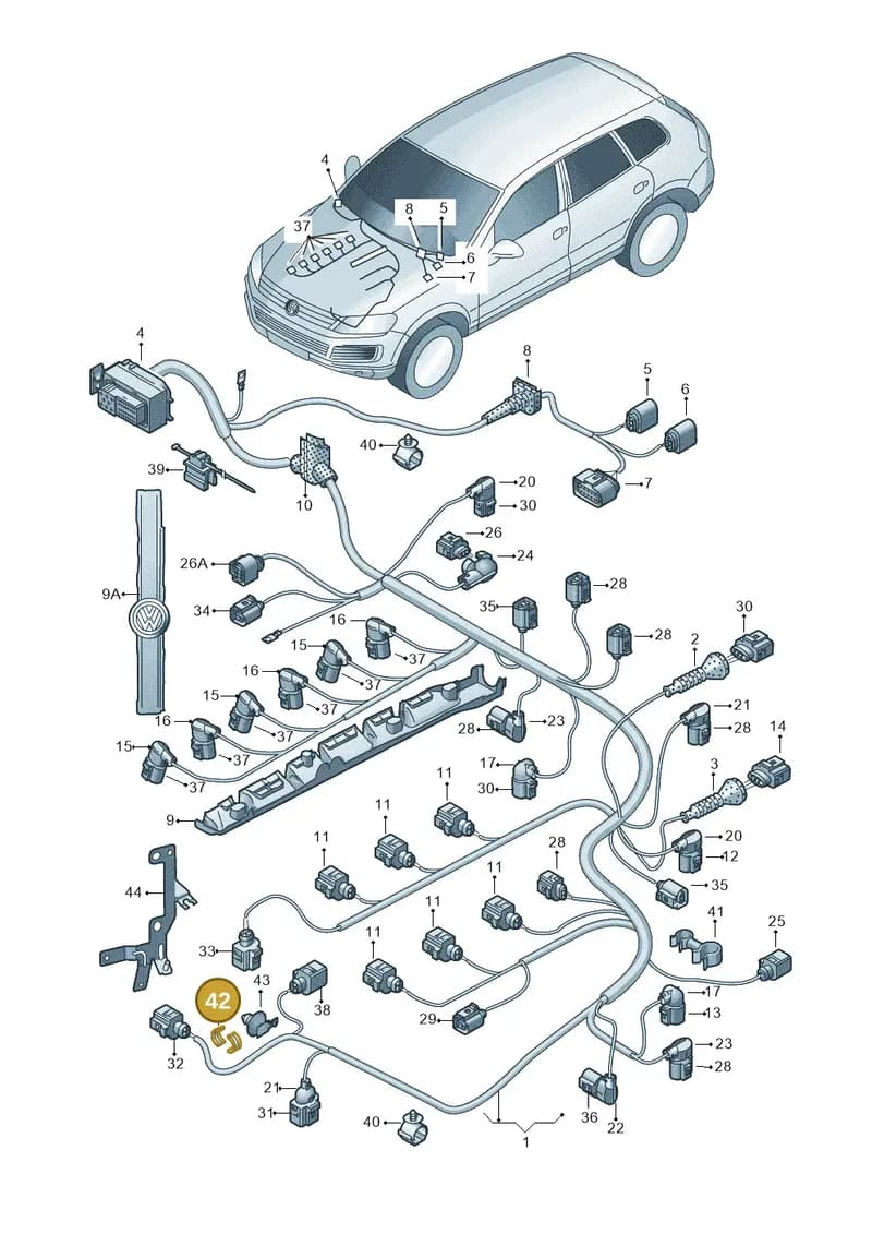 N90748101 — Volkswagen Touareg (2014-2018) diagram 693971060, position 42