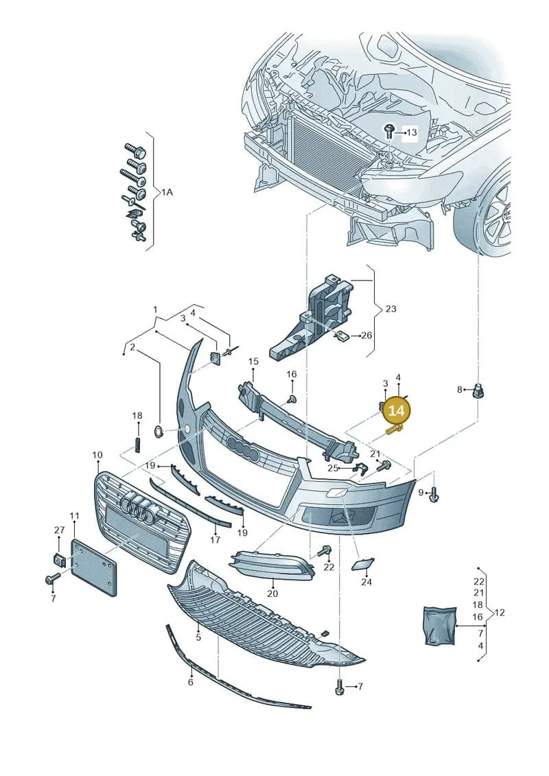 N90749004 — Audi A6 2.0 tdi (2010-2015) diagram 717807100, position 14