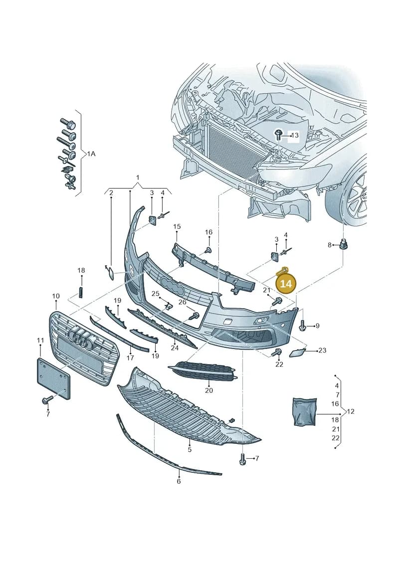 N90749004 — Audi A6 2.0 tdi (2010-2015) diagram 717807200, position 14