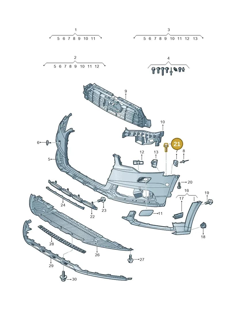 N90749004 — Audi A6 Avant (2012-2018) diagram 738807150, position 21