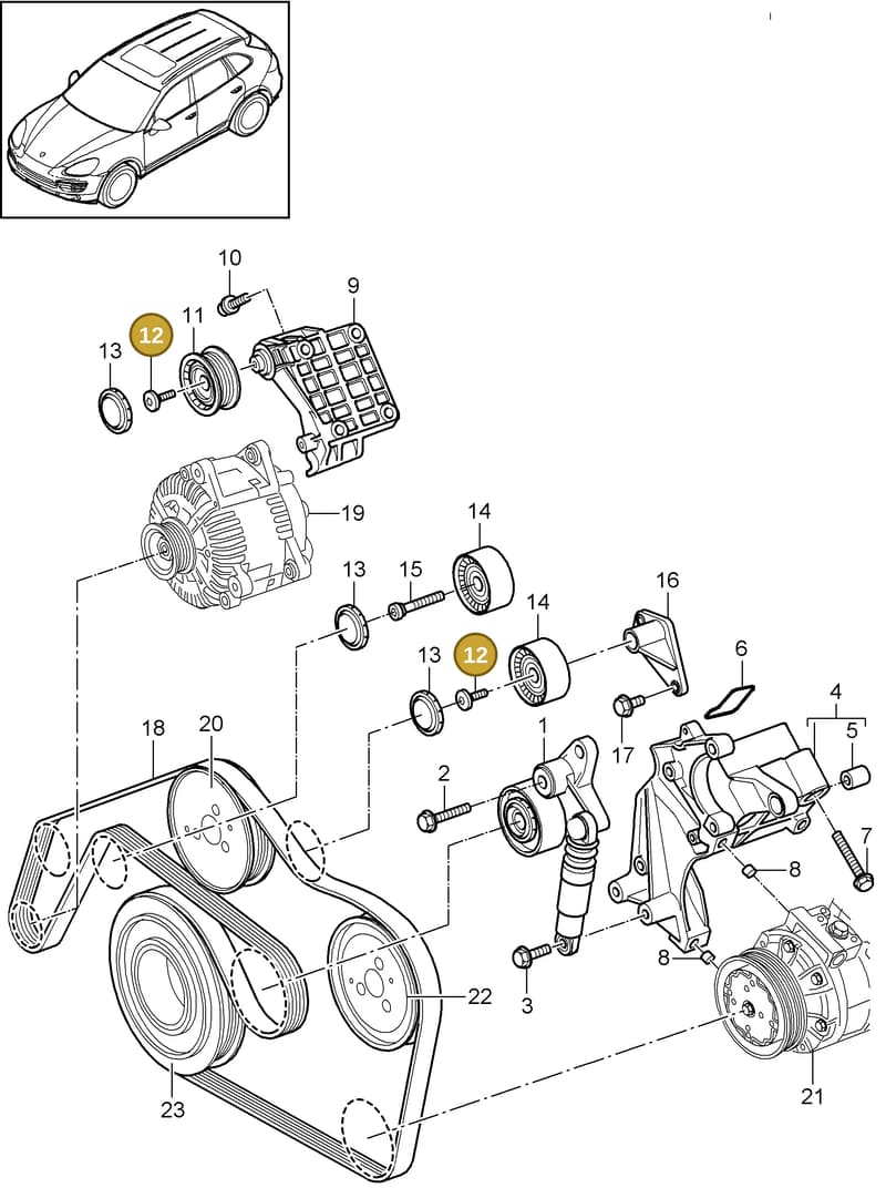 N90766302 — Porsche Cayenne (2010-2018) diagram p37102090, position 12