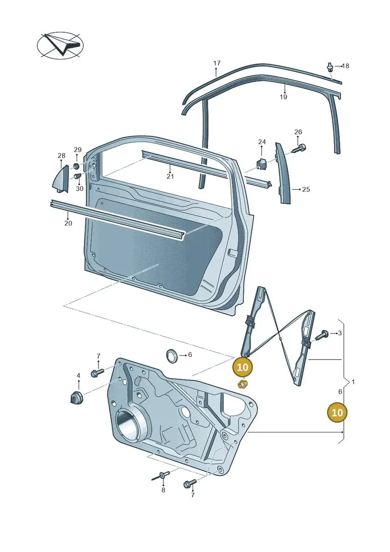 N90769301 — Volkswagen Tiguan (2011-2018) diagram 634837600, position 10