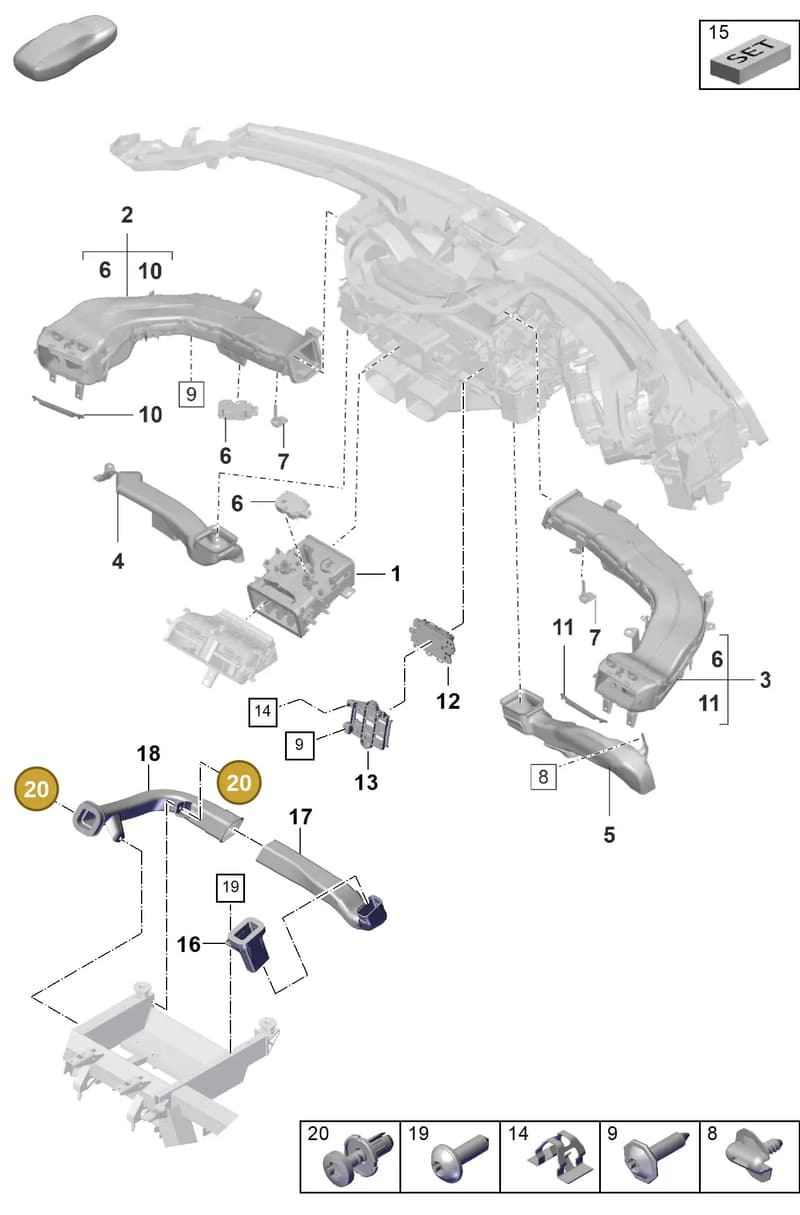 N90779401 — Porsche Taycan Sport Turismo (2023-2025) diagram p56813100, position 20