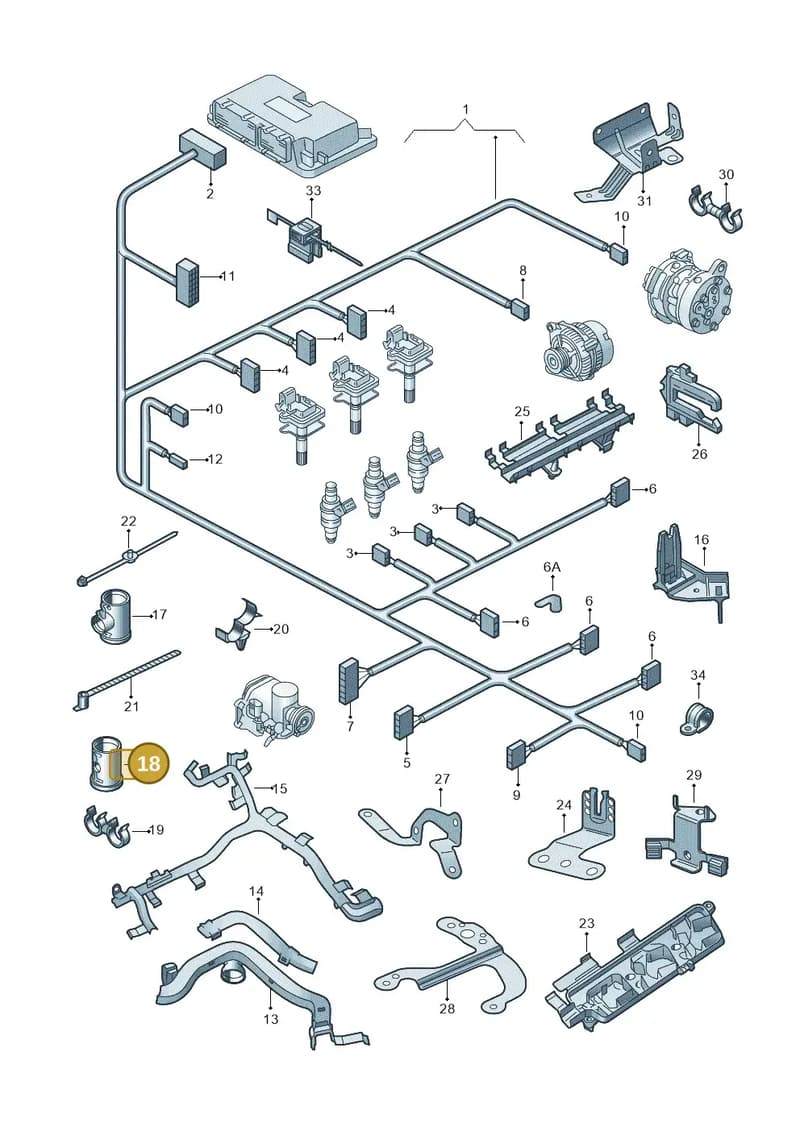 N90810001 — Volkswagen FOX                  M.05> (2005-) diagram 225971030, position 18