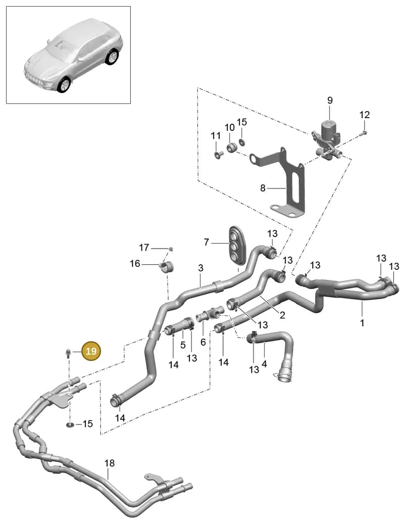 N90812702 — Porsche Macan (2013-2018) diagram p44813010, position 19+21