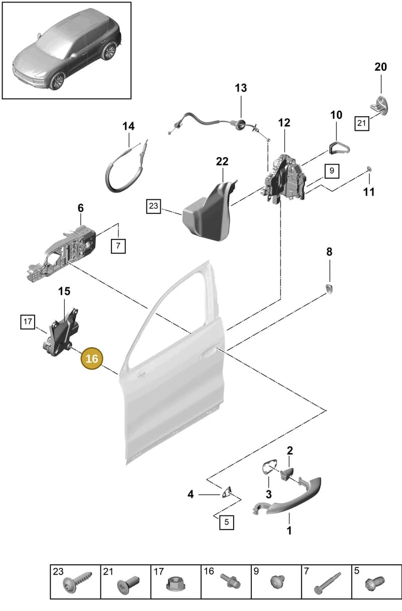 N90812702 — Porsche Cayenne (2017-2023) diagram p51804030, position 16+19