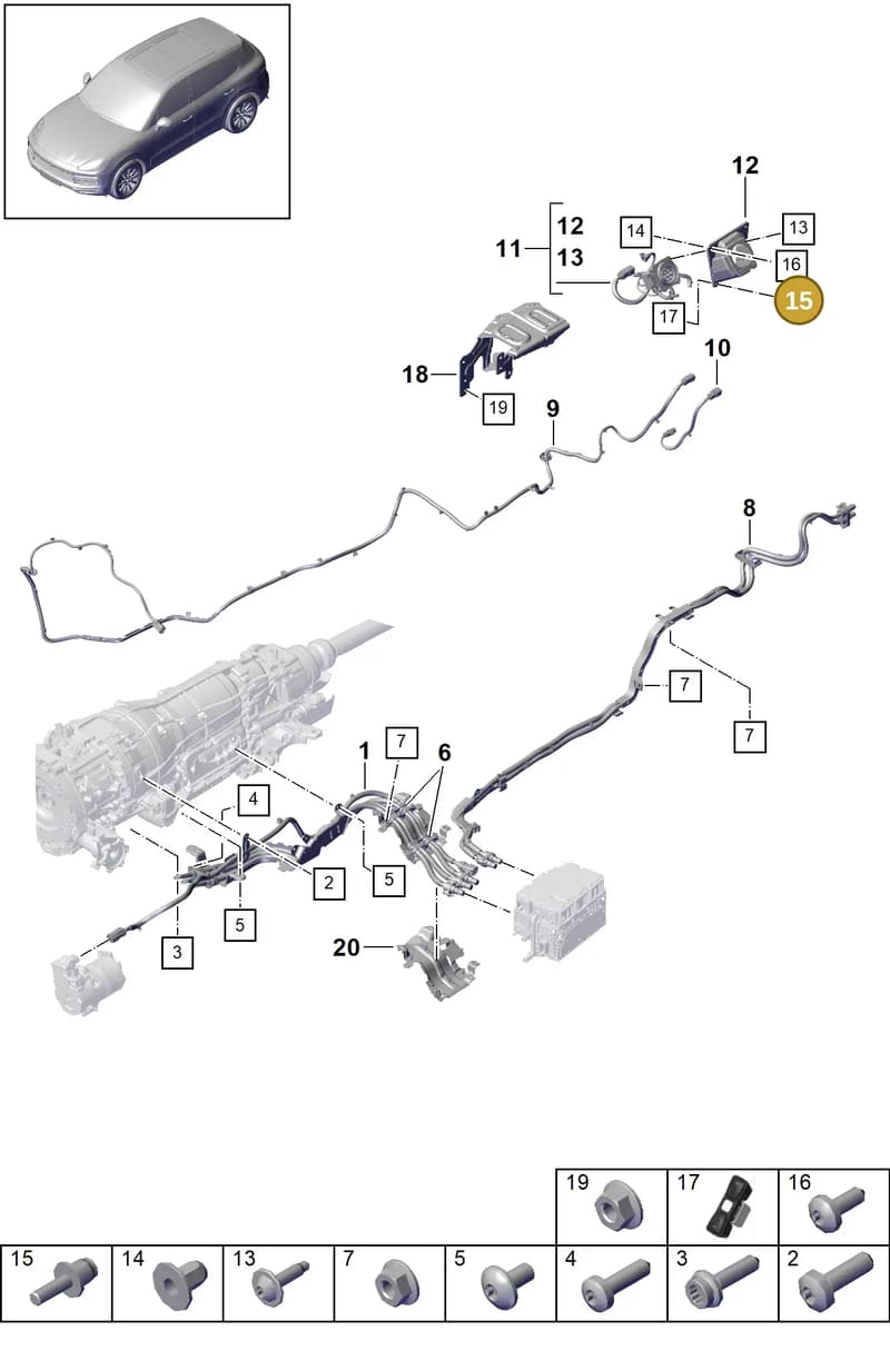 N90812702 — Porsche Cayenne (2017-2023) diagram p51901130, position 15