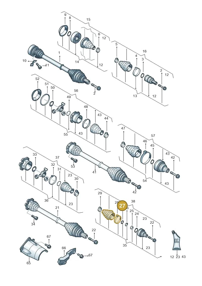 N90818201 — Audi A4/S4/Av./qu. (2001-2004) diagram 249407360, position 27