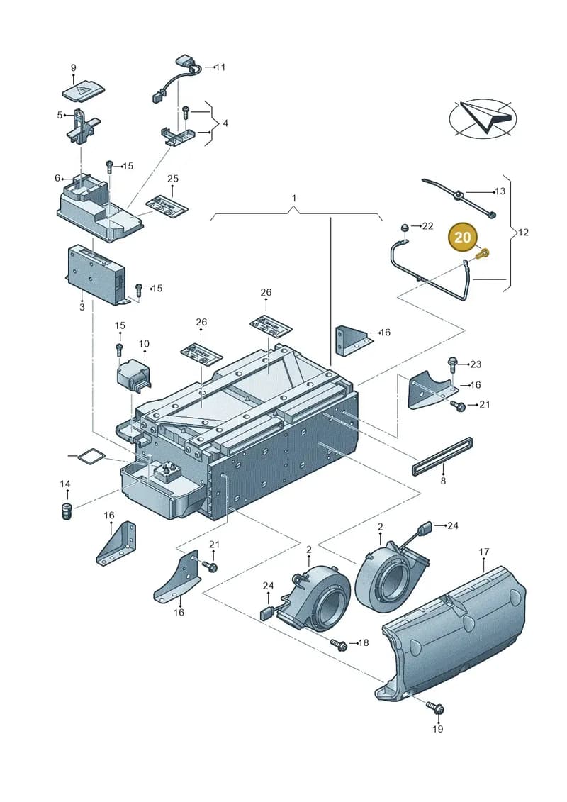 N90847903 — Volkswagen Touareg (2012-2014) diagram 693901500, position 20