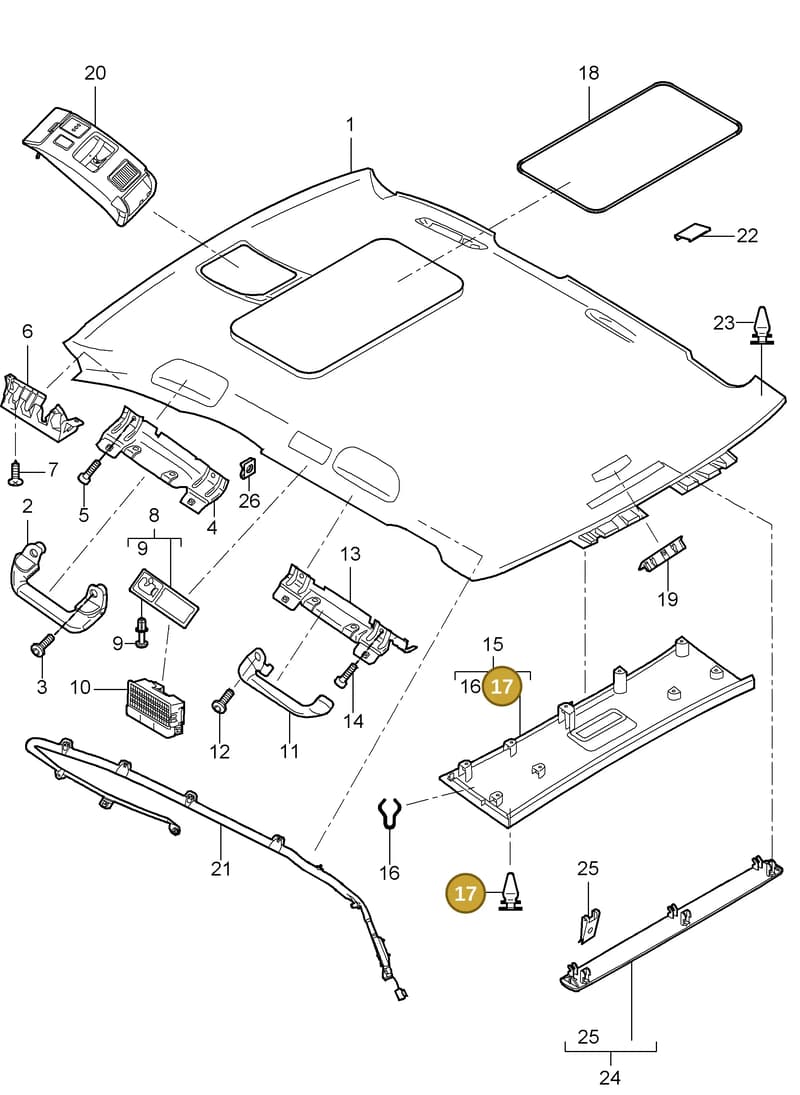 N90847903 — Porsche Cayenne (2007-2010) diagram p31807030, position 17