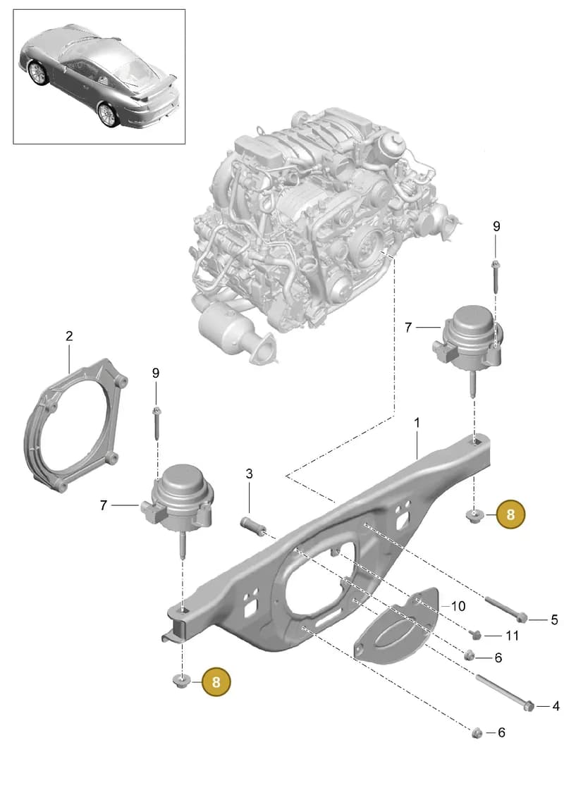N90848405 — Porsche 911 (2013-2020) diagram p41109000, position 8