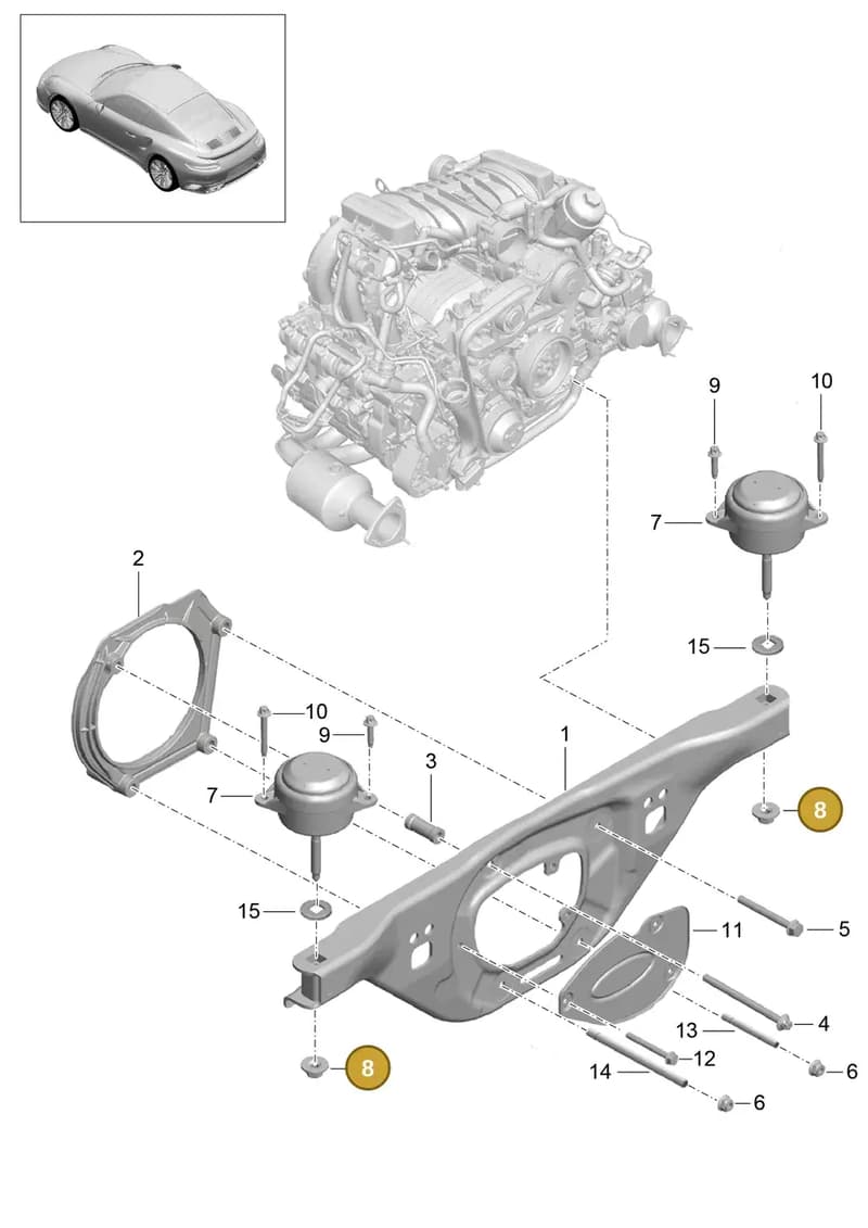N90848405 — Porsche GT2 RS Clubsport (2013-2020) diagram p42109000, position 8