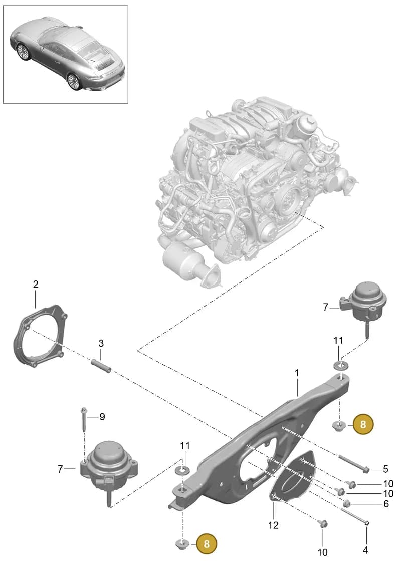 N90848405 — Porsche 911 (2016-2019) diagram p47109000, position 8