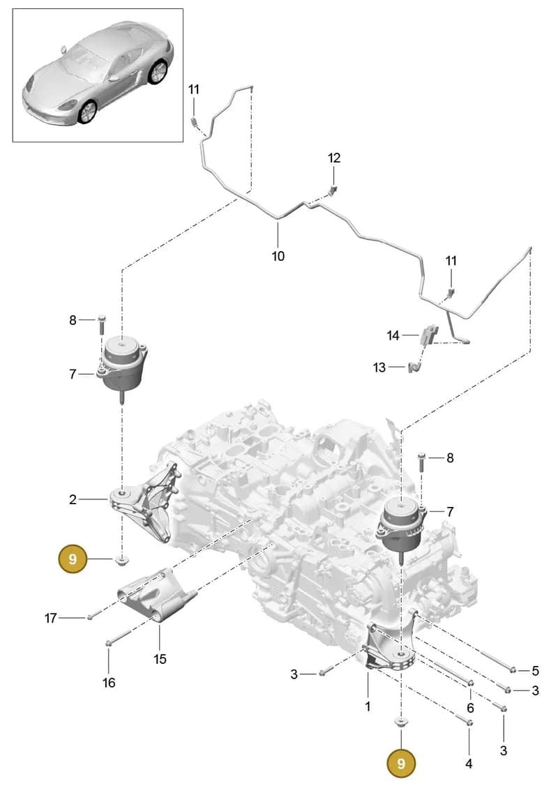 N90848405 — Porsche Cayman (2016-2019) diagram p50109000, position 9