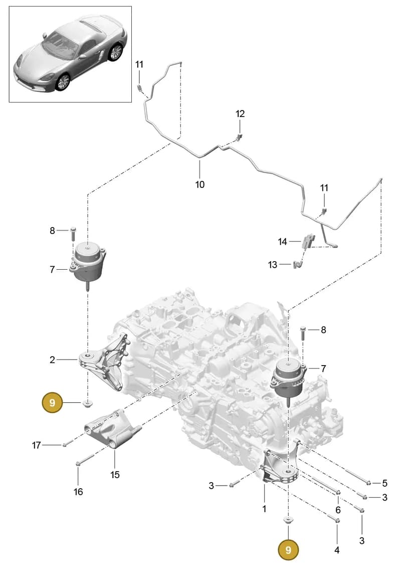 N90848405 — Porsche Boxster (2016-2019) diagram p48109000, position 9