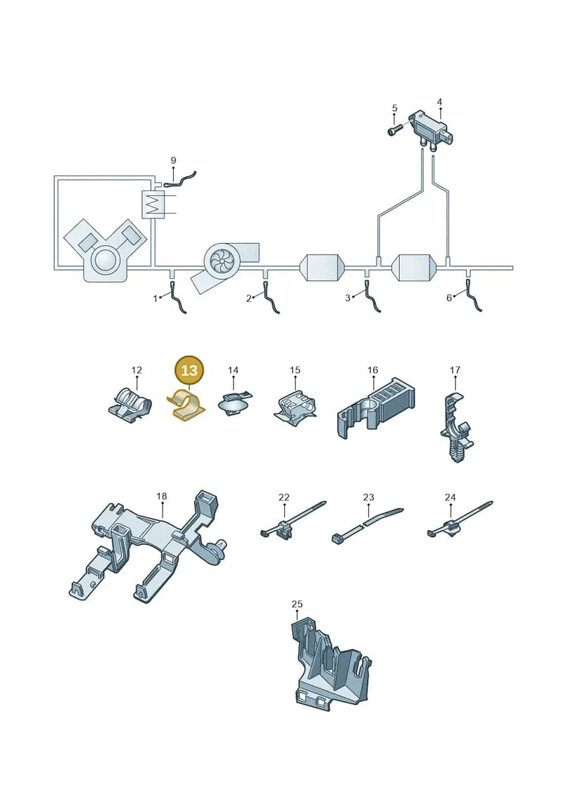 N90849301 — Audi A5 Sportback (2016-2025) diagram 897906003, position 13