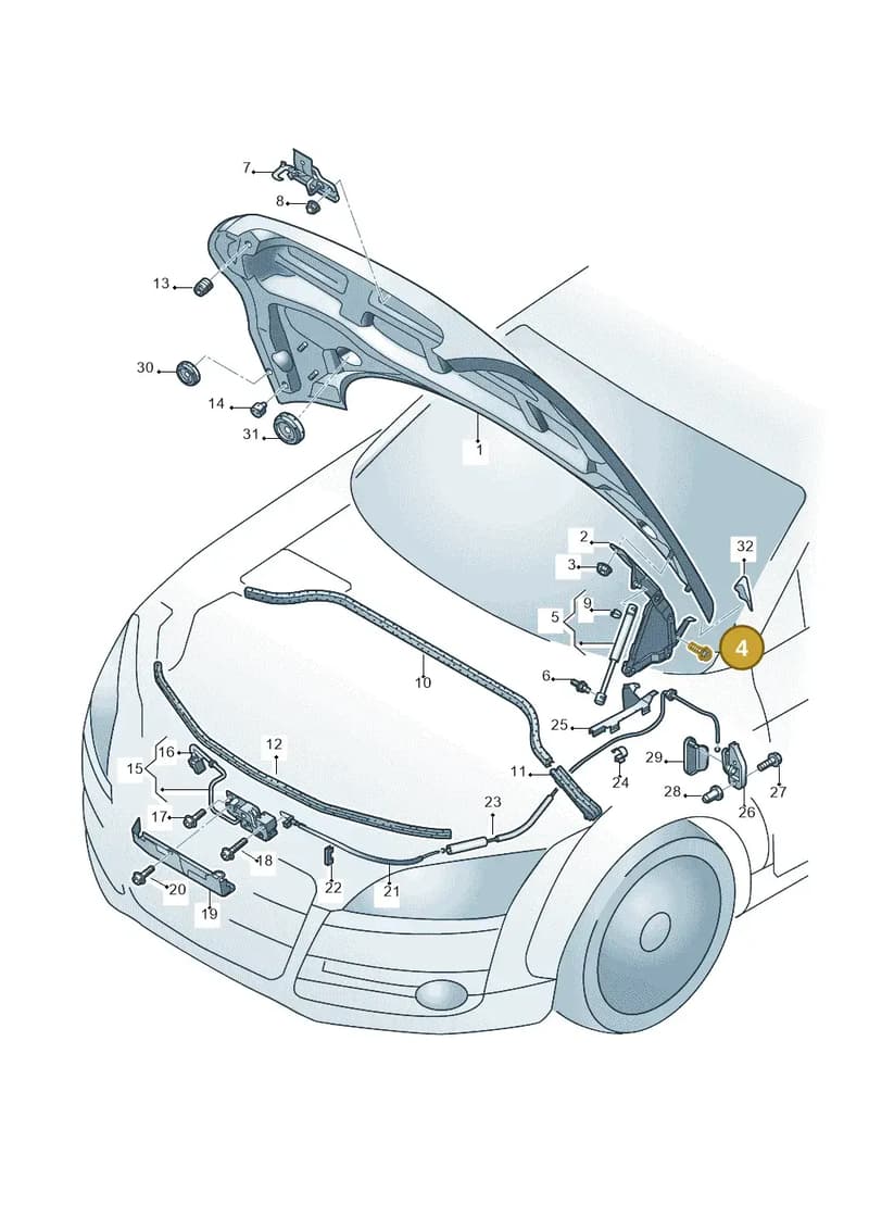 N90862303 — Audi TTS Coupe 2.0 (2010-2014) diagram 609823000, position 4
