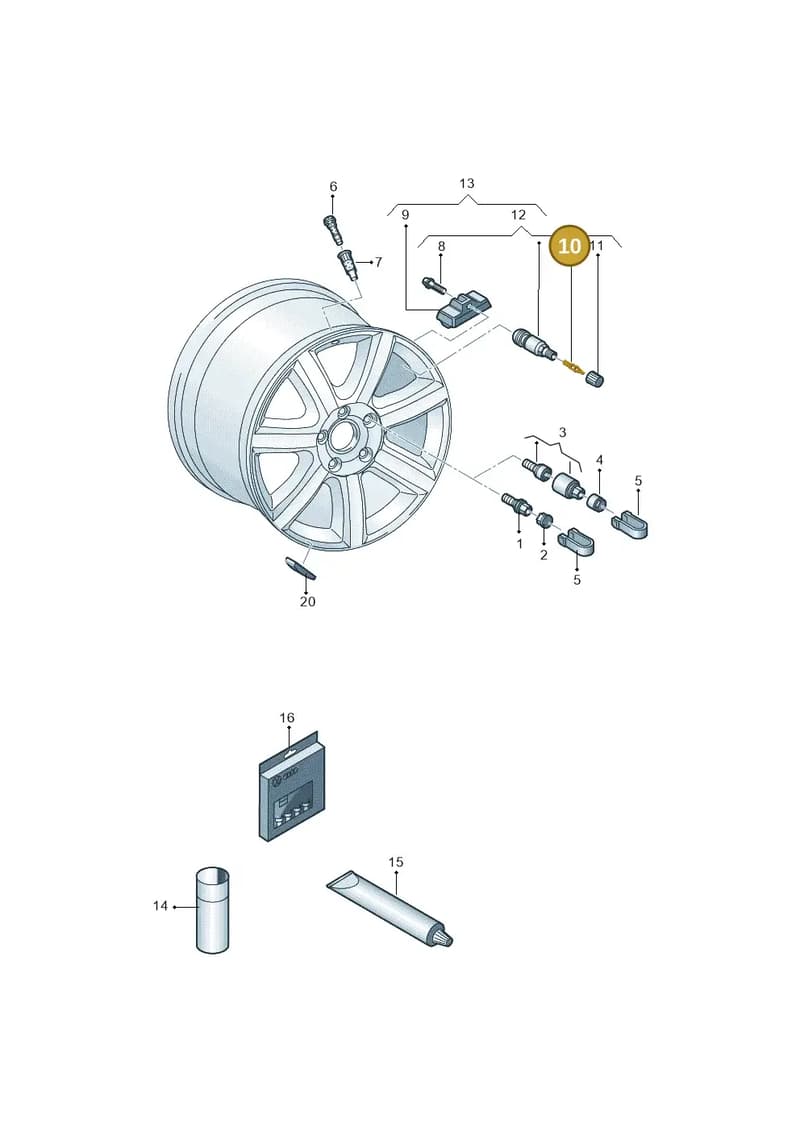 N90873301 — Audi A6 (2018-2025) diagram 838601200, position 10