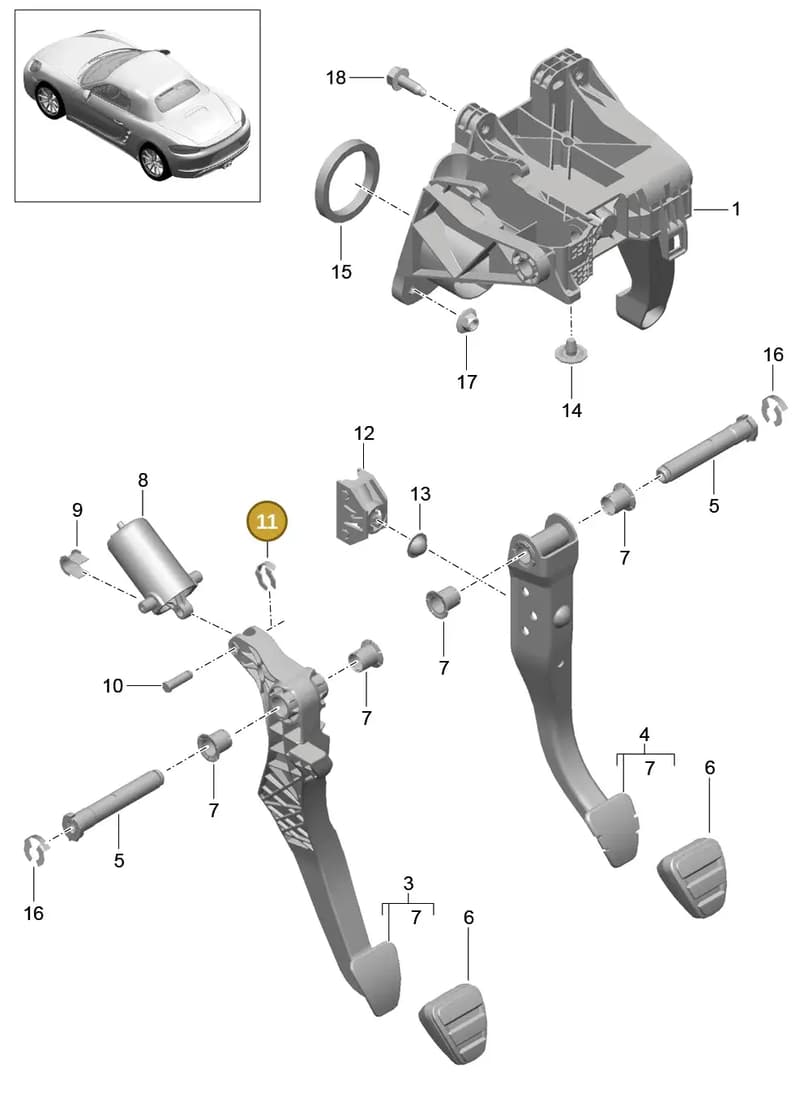 N90887402 — Porsche Boxster (2016-2019) diagram p48702000, position 11