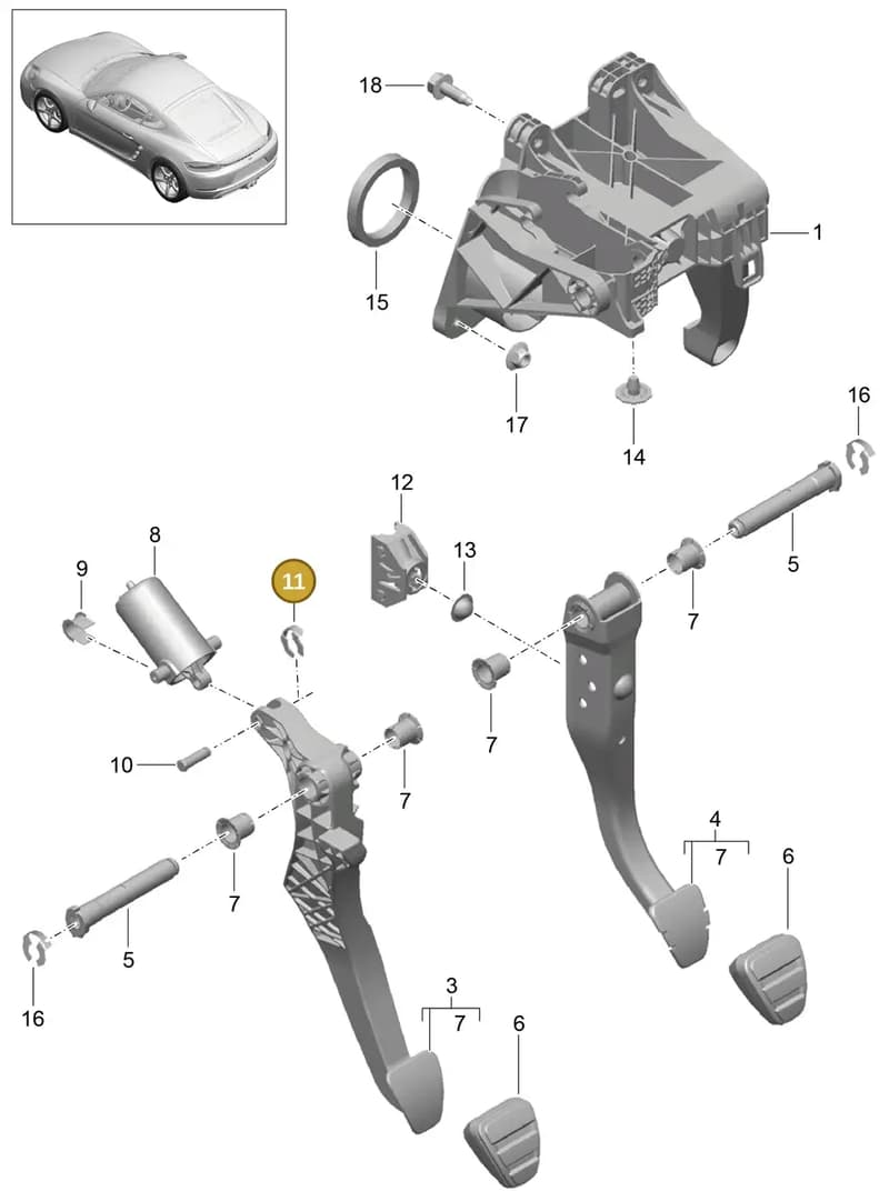 N90887402 — Porsche Cayman (2016-2019) diagram p50702000, position 11