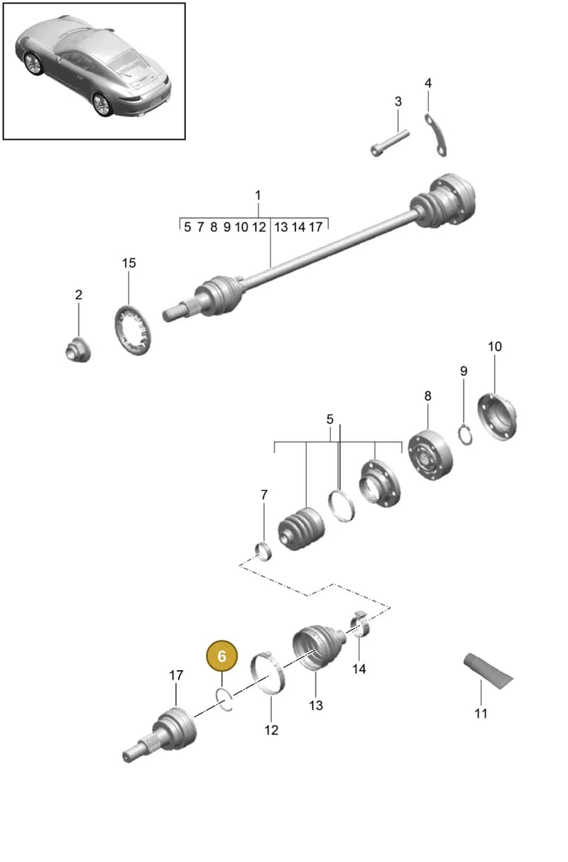 N90894501 — Porsche 991 Carrera 4 (2011-2016) diagram p38401010, position 6