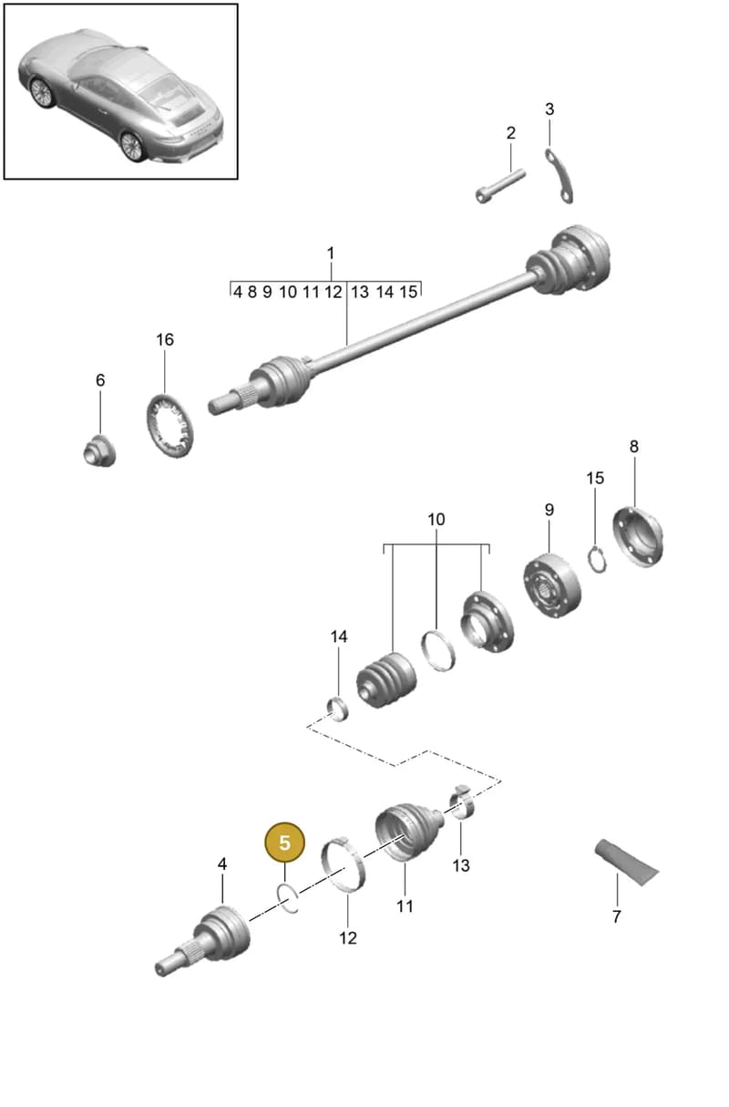 N90894501 — Porsche 911 (2016-2019) diagram p47401010, position 5