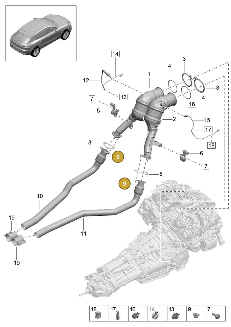 N90894602 — Porsche Macan (2018-2022) diagram p52202255, position 9