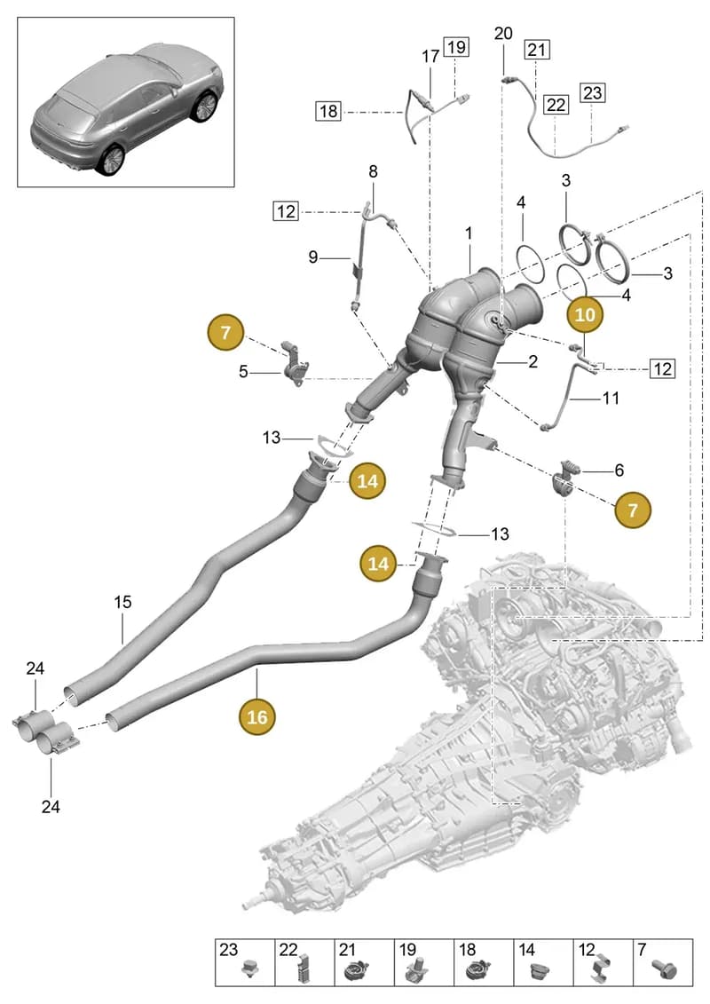 N90894602 — Porsche Macan (2018-2022) diagram p52000130, position 7+10+14+16