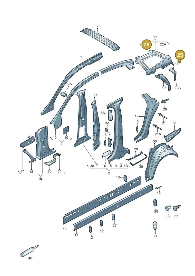 N90895601 — Audi A6 (2014-2018) diagram 717809100, position 25