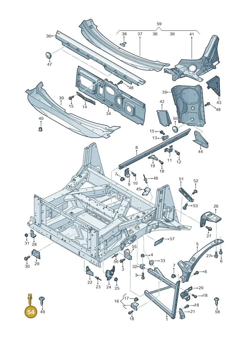 N90898801 — Audi R8 Spyder (2015-2024) diagram 872805000, position 54