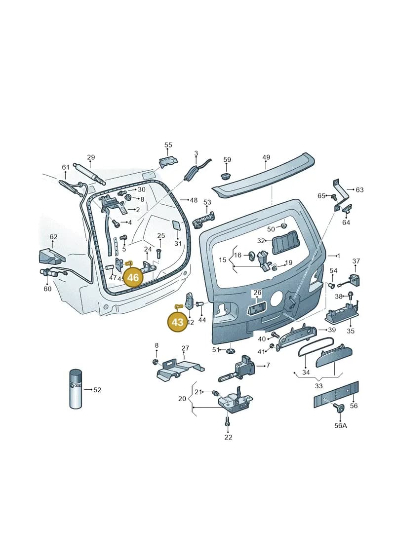 N90900401 — Volkswagen Touareg                08> (2007-) diagram 616827200, position 43+46