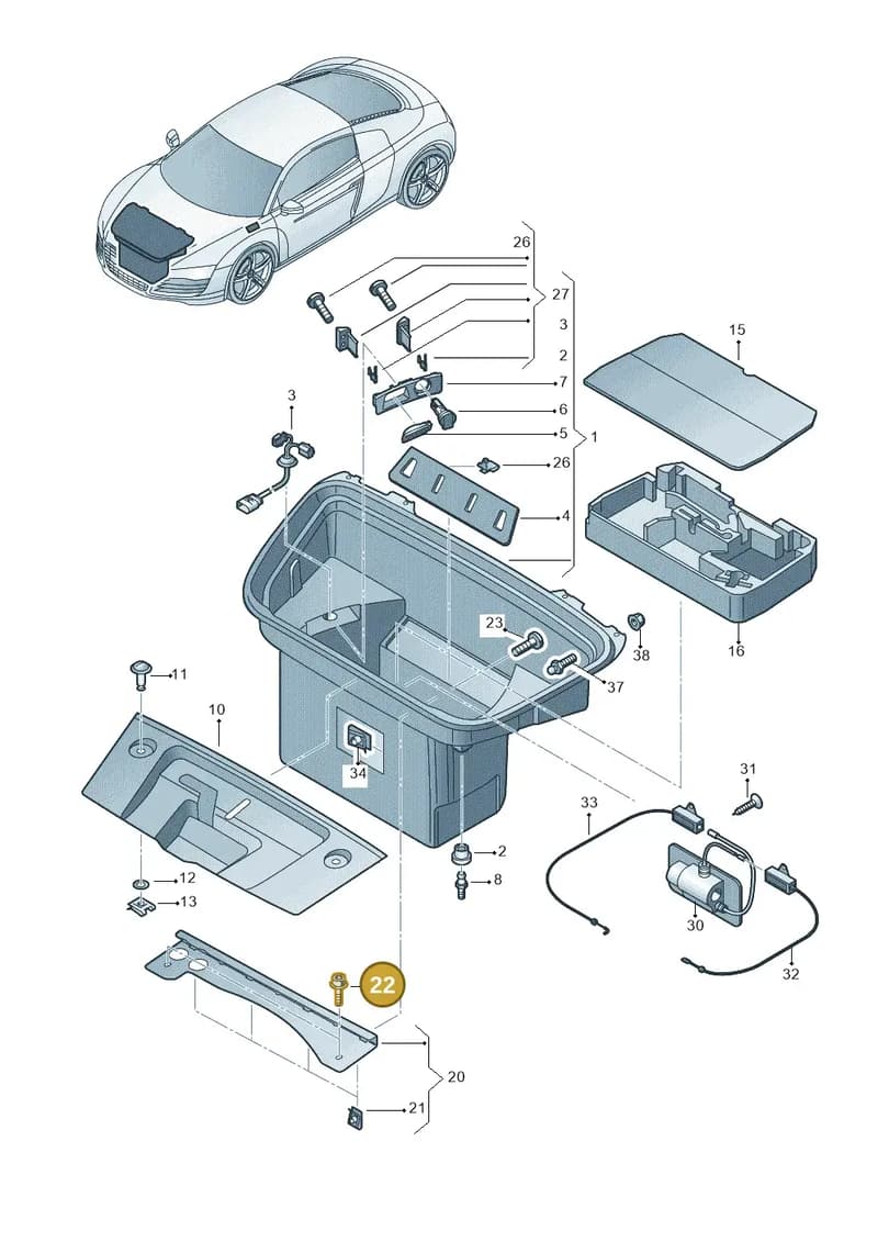 N90900401 — Audi R8 qu. 5.2 (2012-2015) diagram 618863800, position 22