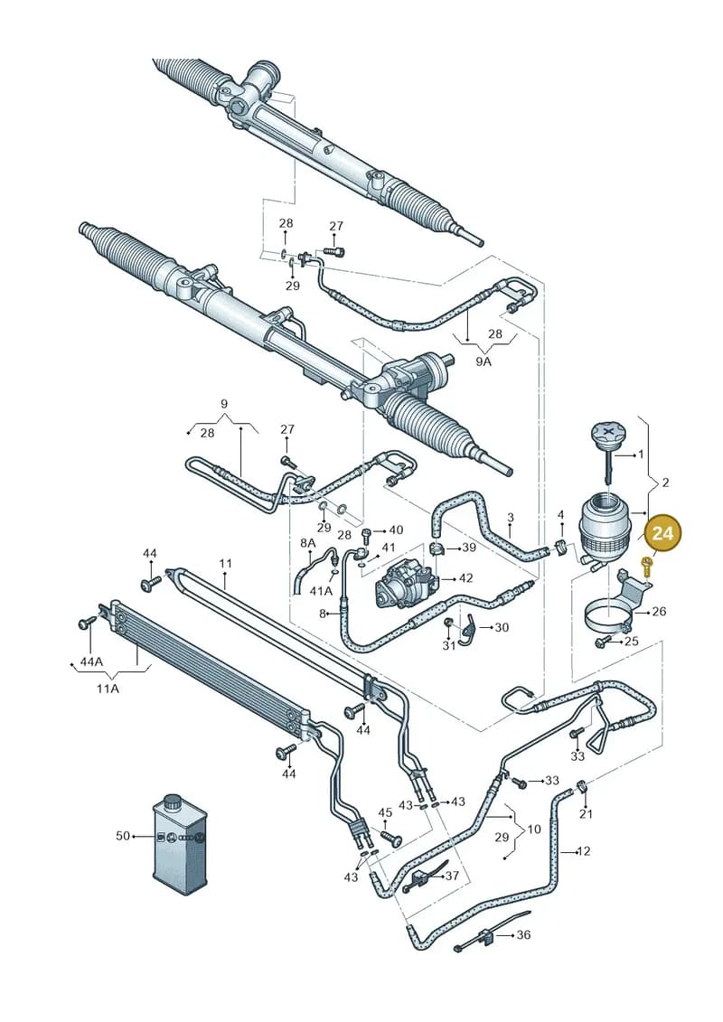 N90900401 — Audi A8L qu. 3.0 TDI (2009-2014) diagram 696422500, position 24