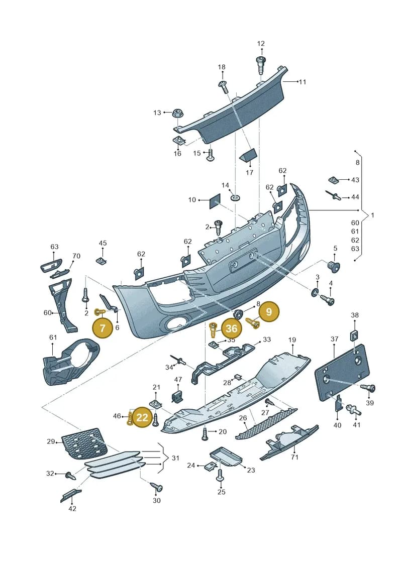 N90900401 — Audi R8 qu. 5.2 (2012-2015) diagram 752807600, position 7+9+22+36