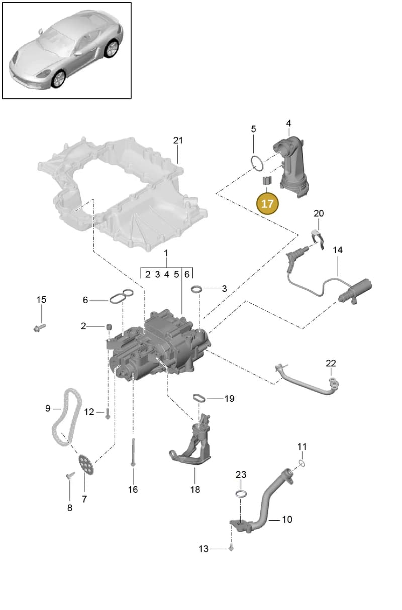N90918901 — Porsche Cayman (2016-2019) diagram p50104000, position 17
