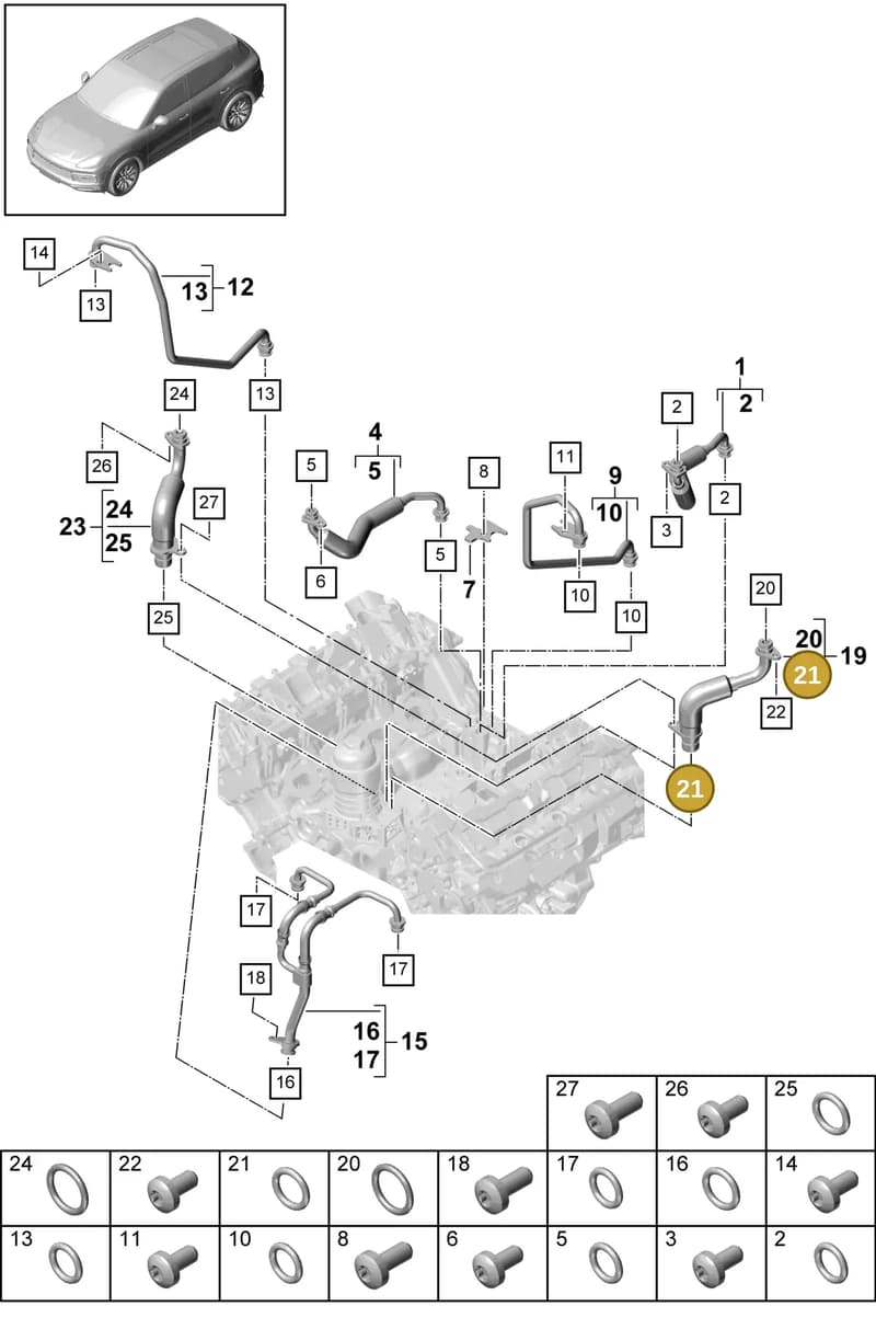N90925002 — Porsche Cayenne (2017-2023) diagram p51202035, position 21