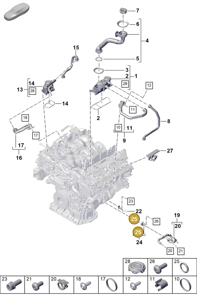 N90925002 — Porsche Cayenne Coupe (2023-2023) diagram p60107360, position 25